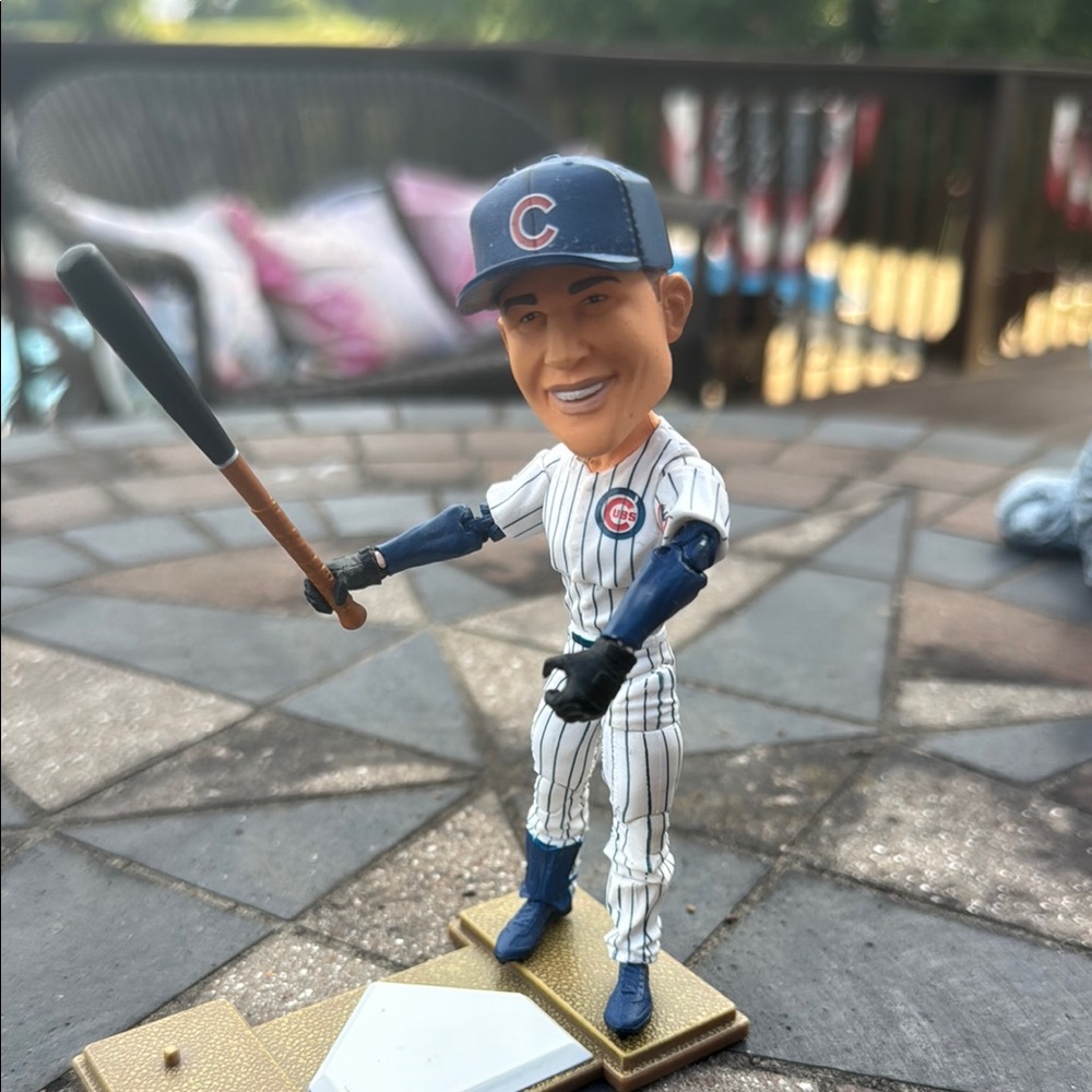 Baseball Player Action Figure with Blue and White Uniform